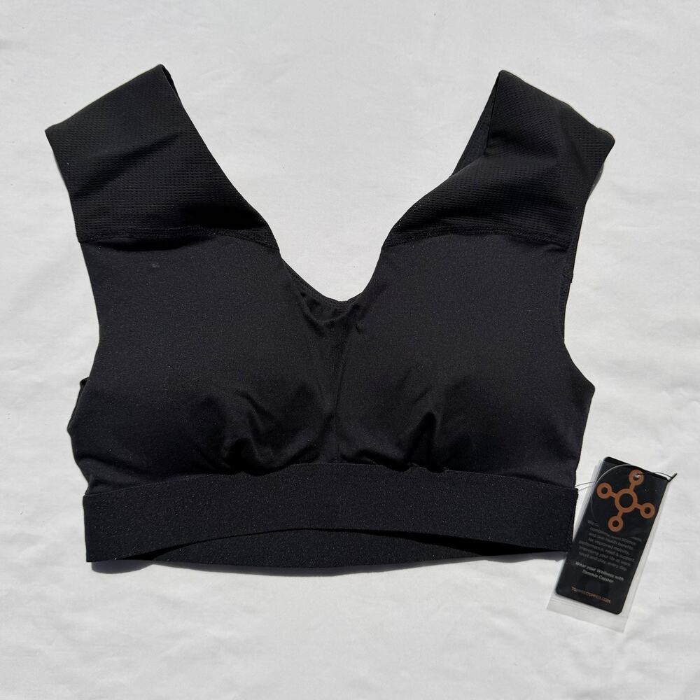 Tommie Copper Shoulder Support Sports Bra Womens Small Black
